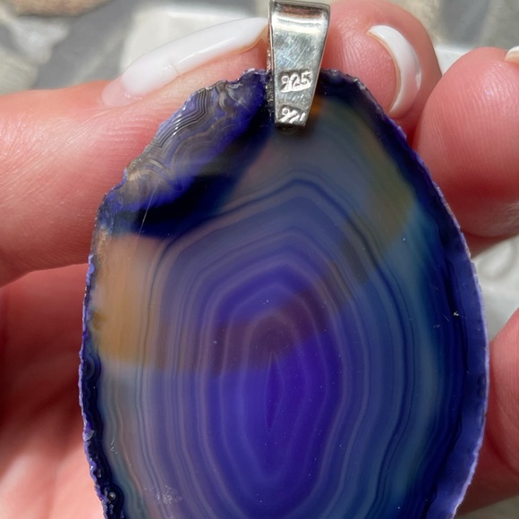 Agate S925 sterling silver pendant - Picture 8 of 9